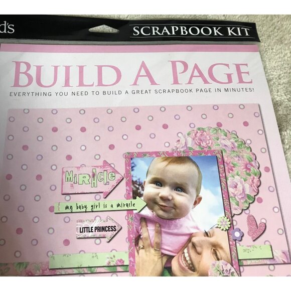 DaisyDs Baby Girl Scrapbook Kit Build A Page Set Pink - Picture 3 of 6